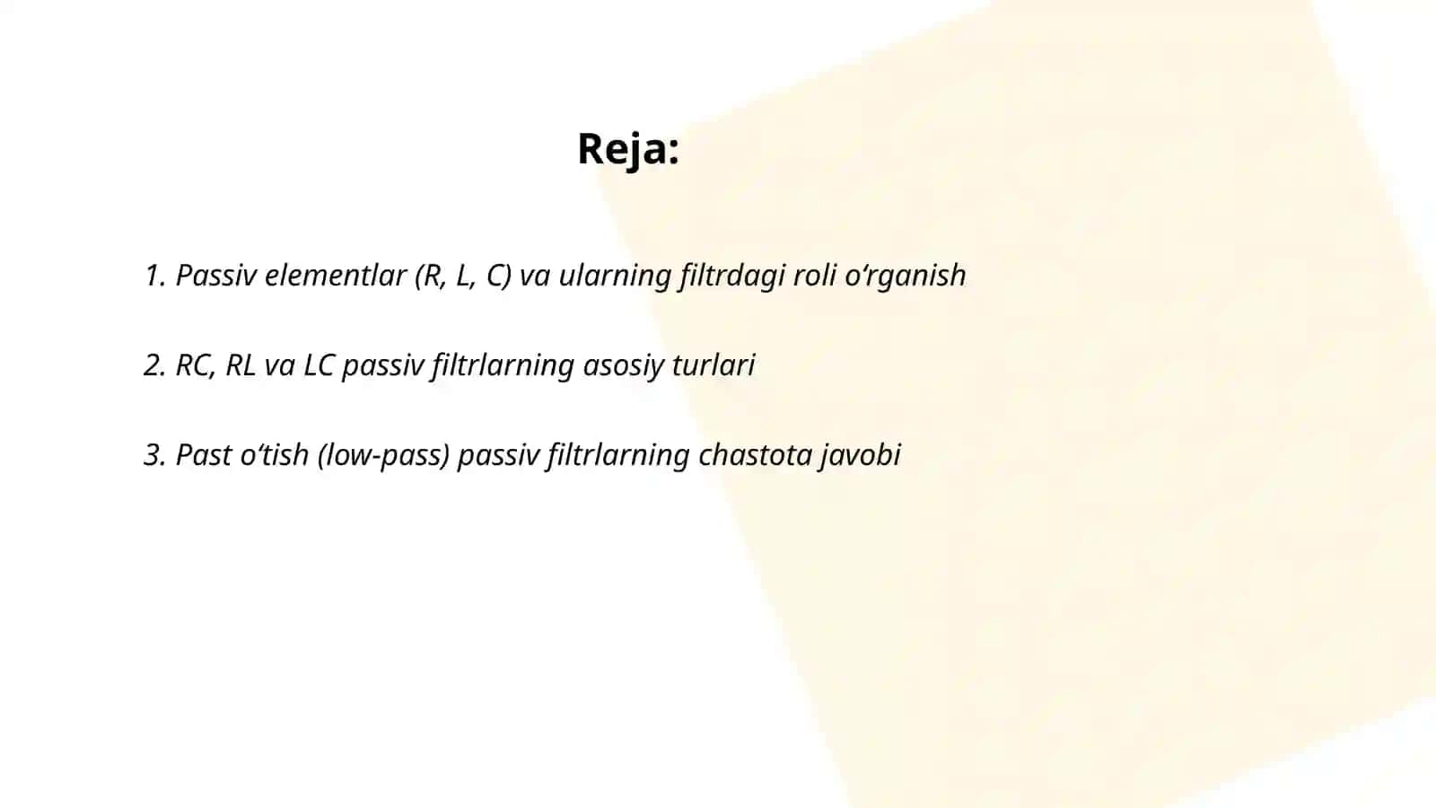 Passiv elementlar 2