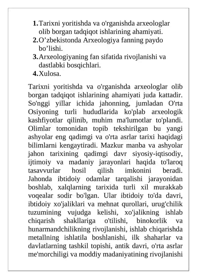 O’zbekistonda arxealogiya fanining rivojlanishi 2