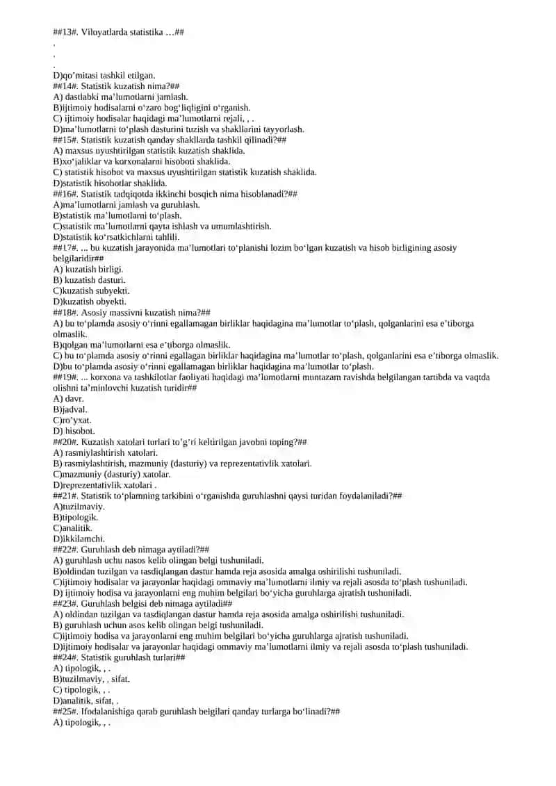 Statistika fanining bosqichlari 2