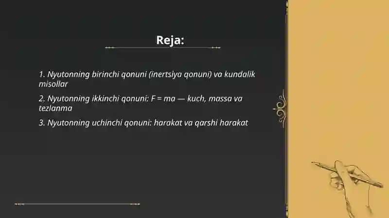 Nyutonning harakat qonunlari 2