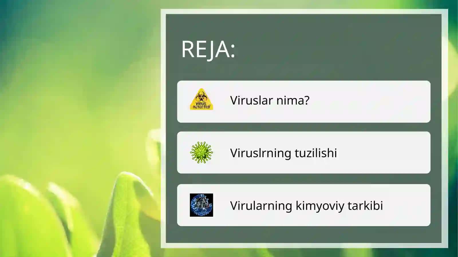 Viruslar ularning tuzilishi va kimyoviy tarkibi 2