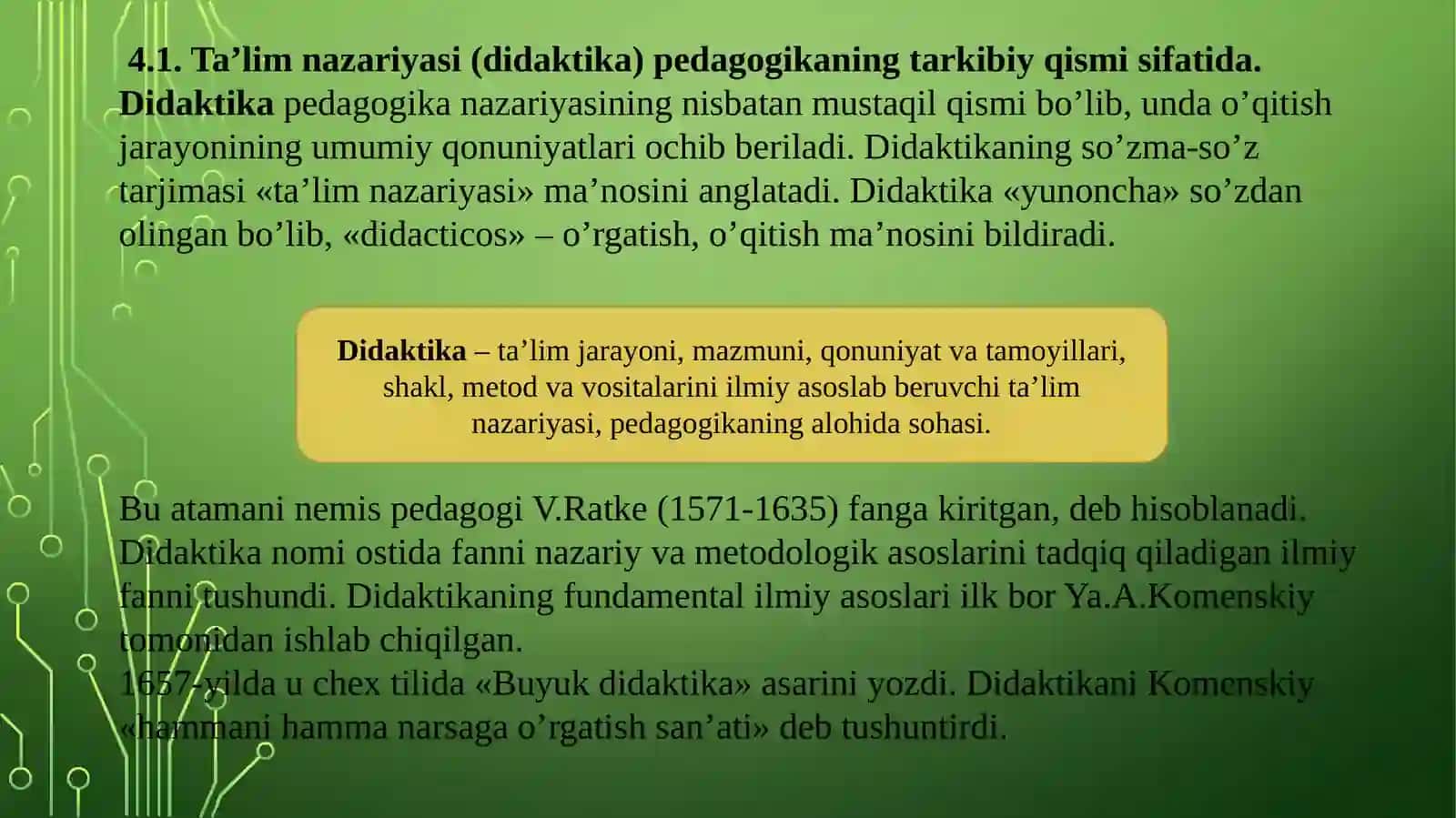 DIDAKTIKA - PEDAGOGIK TA’LIM NAZARIYASI 2