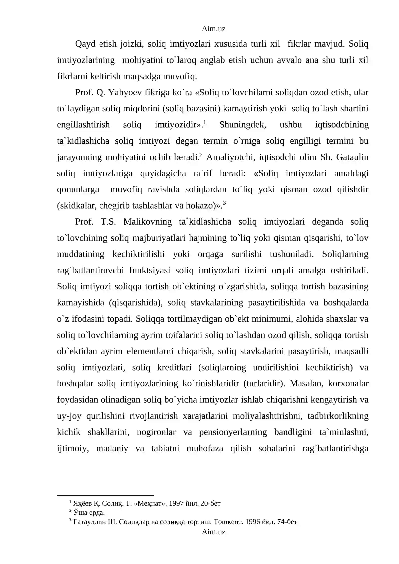 Soliq imtiyozlari, ularning mohiyati va turlari 2