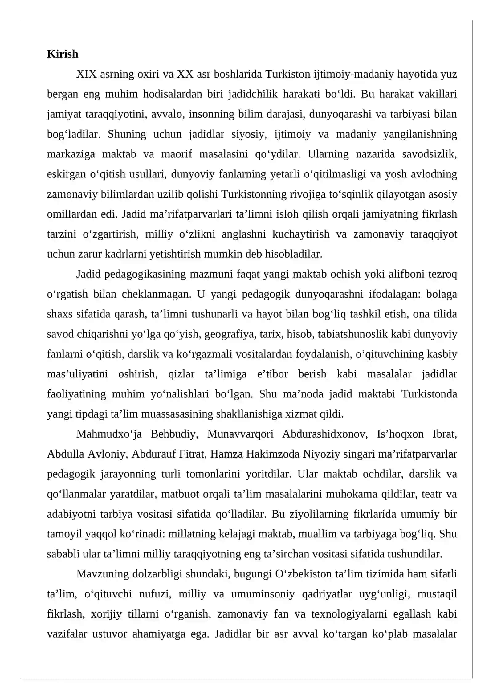 Jadid ma’rifatparvarlarining pedagogik qarashlari 2