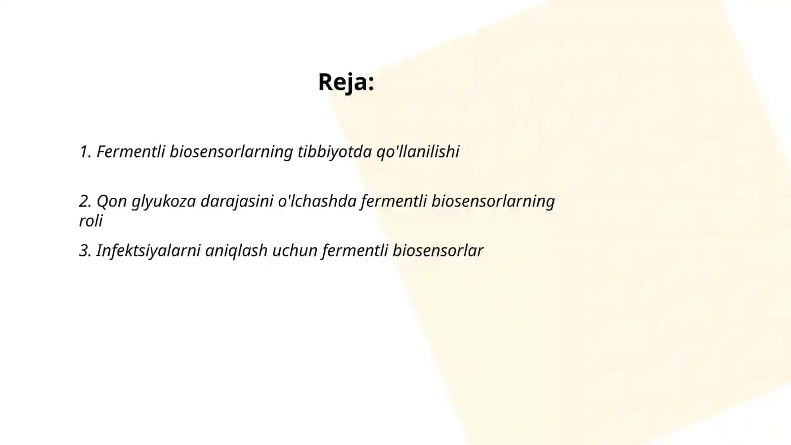 Fermentli biosensorlarning tibbiyotdagi õrni 2