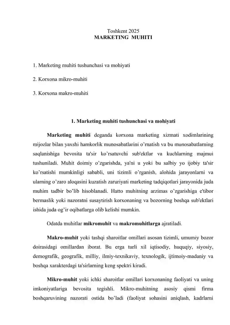MARKETINGNING NAZARIY ASOSLARI 2