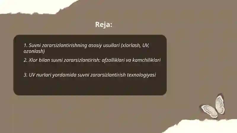 Suvni zararsizlantirish 2