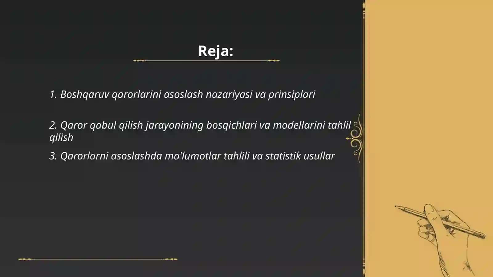 Boshqaruv qarorlarini bajarish 2