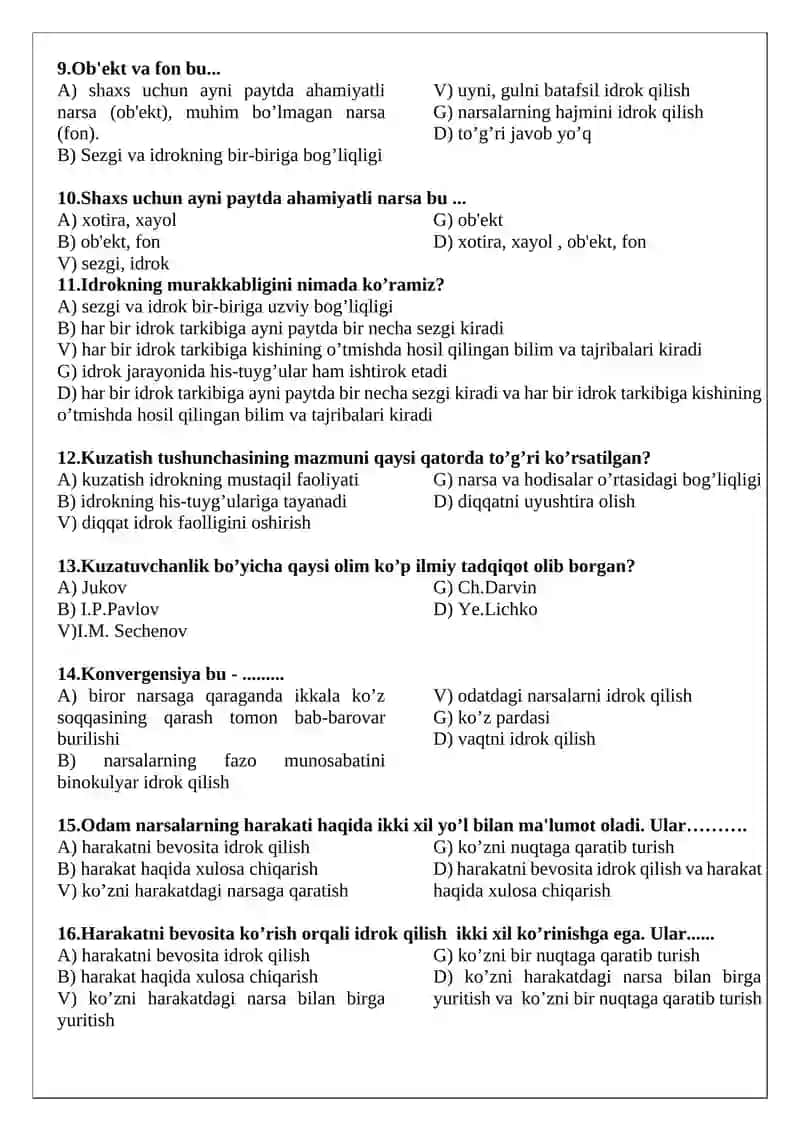 IDROK MAVZUSIDA TEST 2