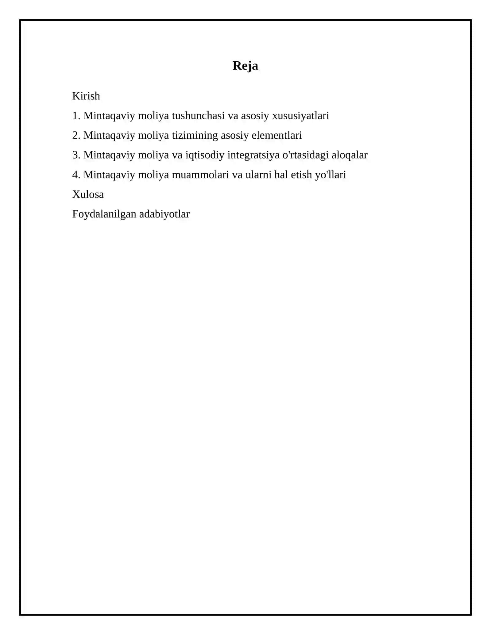 Mintaqaviy moliya 2