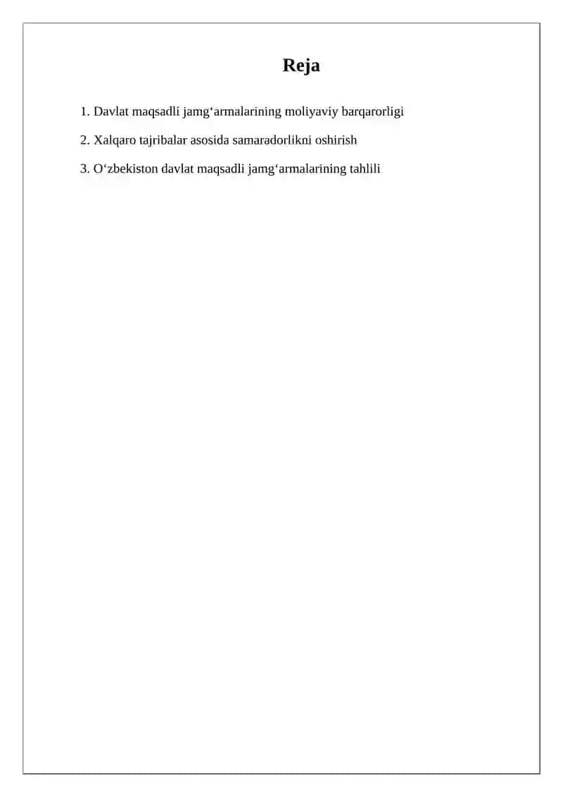 Davlat maqsadli jamg‘armalarining daromadlari va xarajatlari tizimi 2