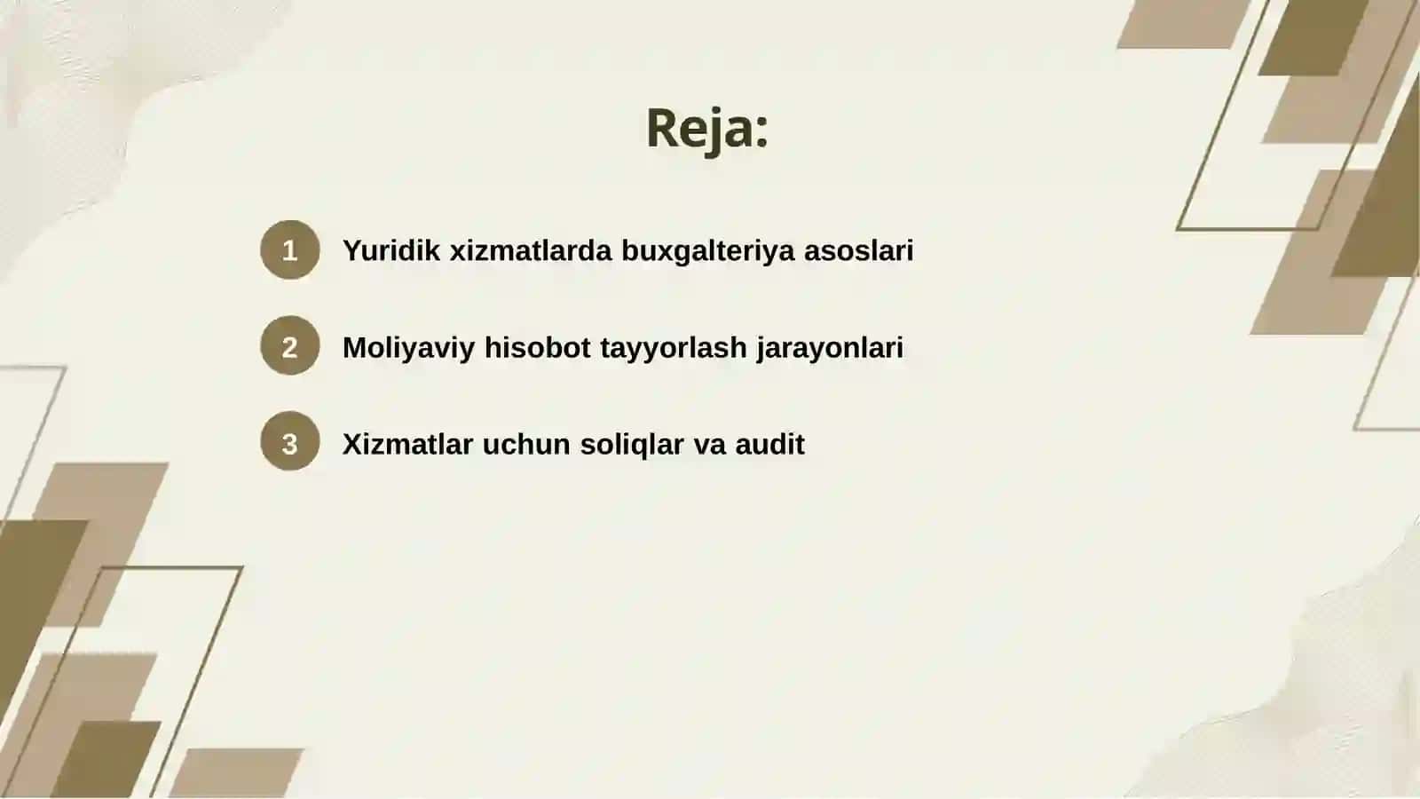 Yuridik xizmat koʻrsatuvchi subyektlarda buxgalteriya hisobi 2