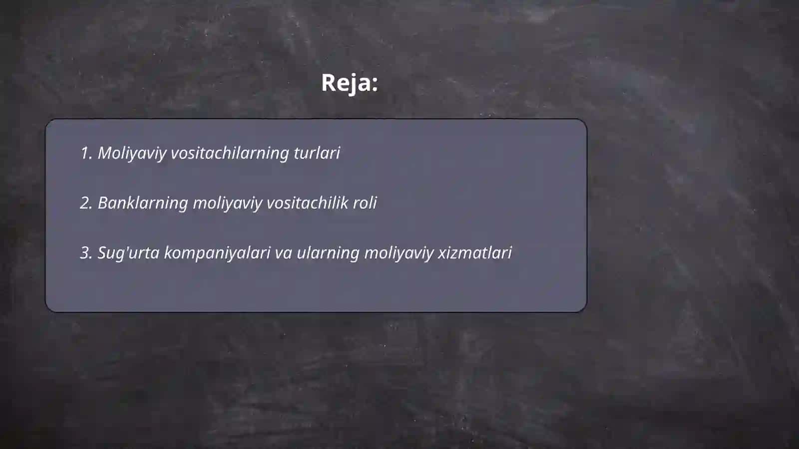 Moliyaviy vositachilarning umumiy tarkibi 2