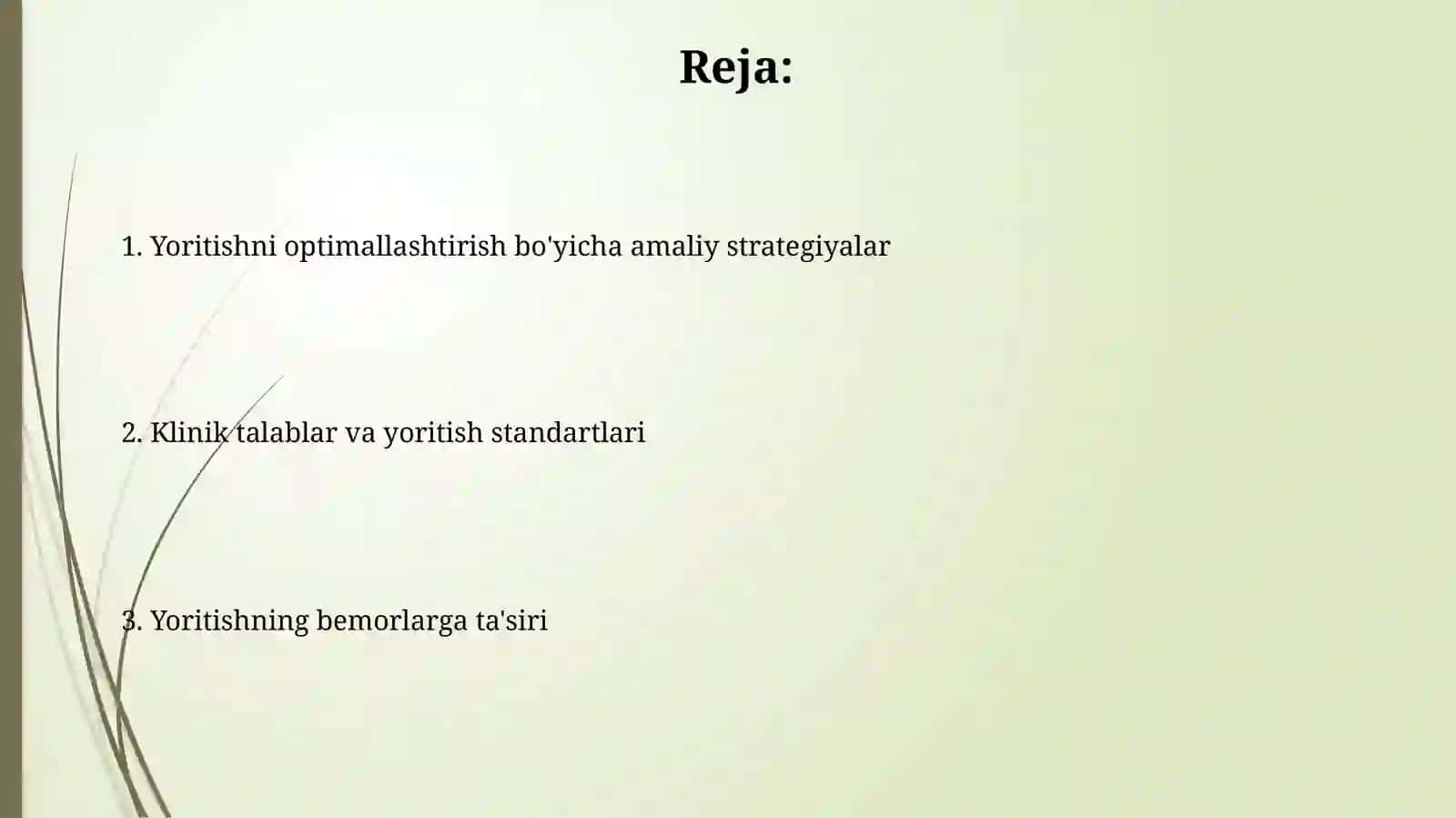 Kasalxona xonalarini yoritilganligining ahamiyati 2