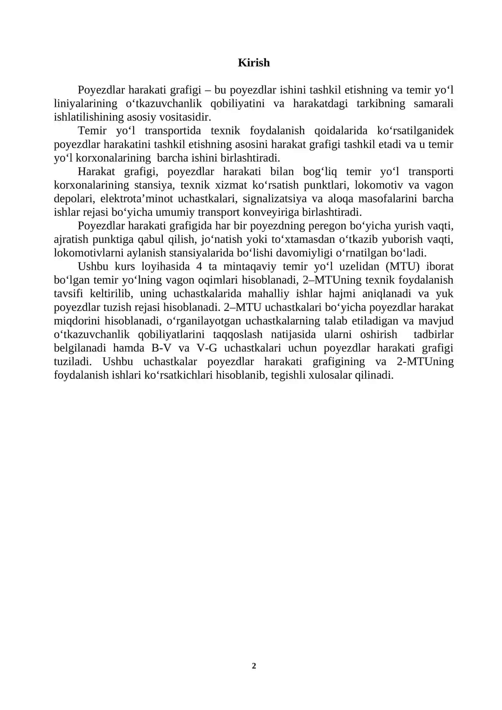Vagon oqimlari hisobi 2