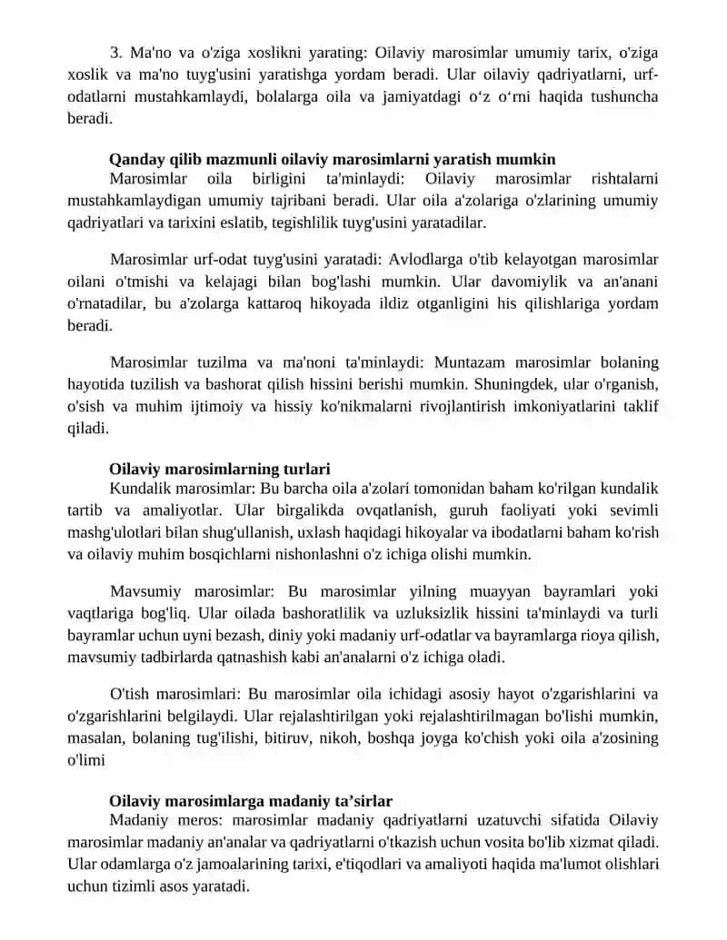 Oilaviy Maishiy Marosimlar Haqida 2