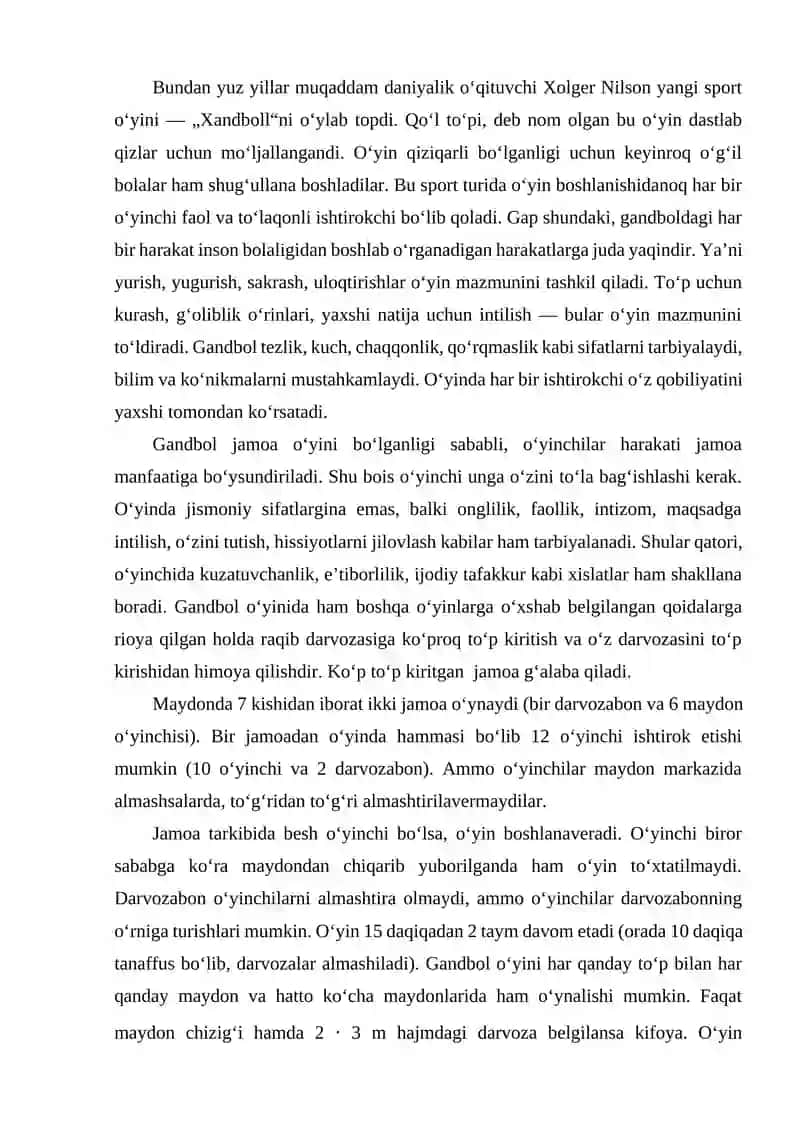 Gandbol (qo‘l to‘pi) 2