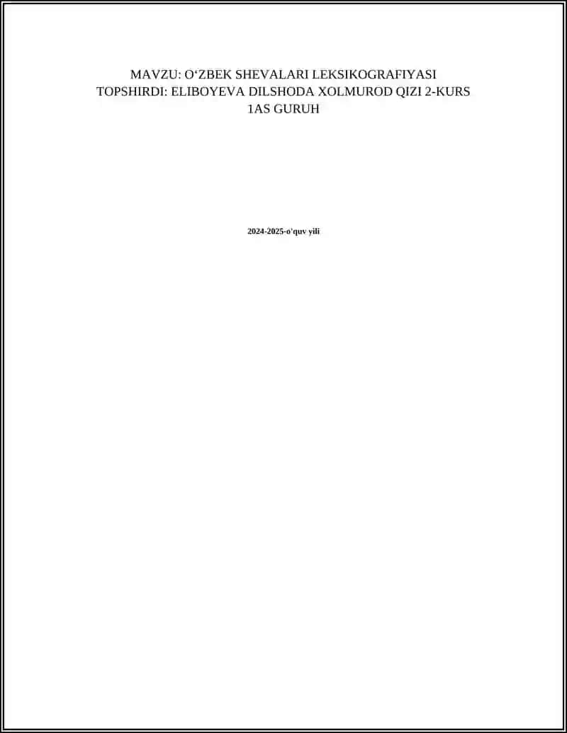 Oʻzbek Dialektalogiya 2