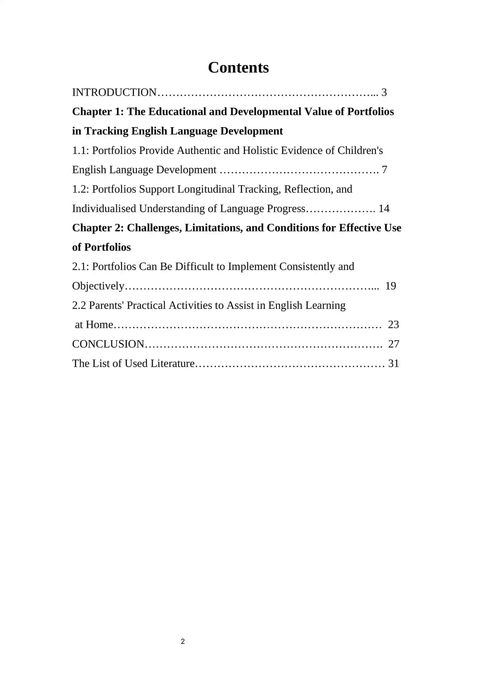 The Educational and Developmental Value of Portfolios in Tracking English Language Development 2