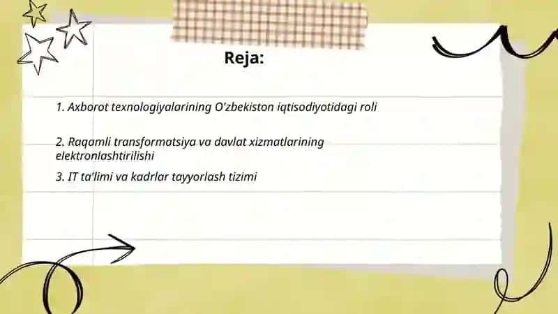 Axborot texnologiyalarining O'zbekiston iqtisodiyotidagi roli 2