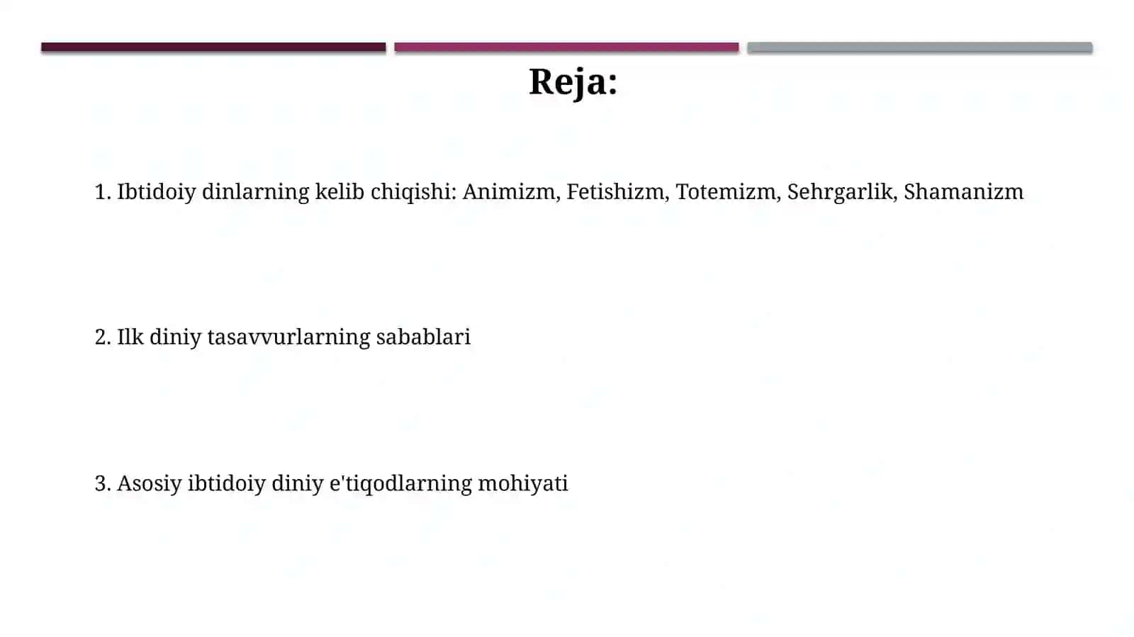Ibtidoiy davr dinlari 2