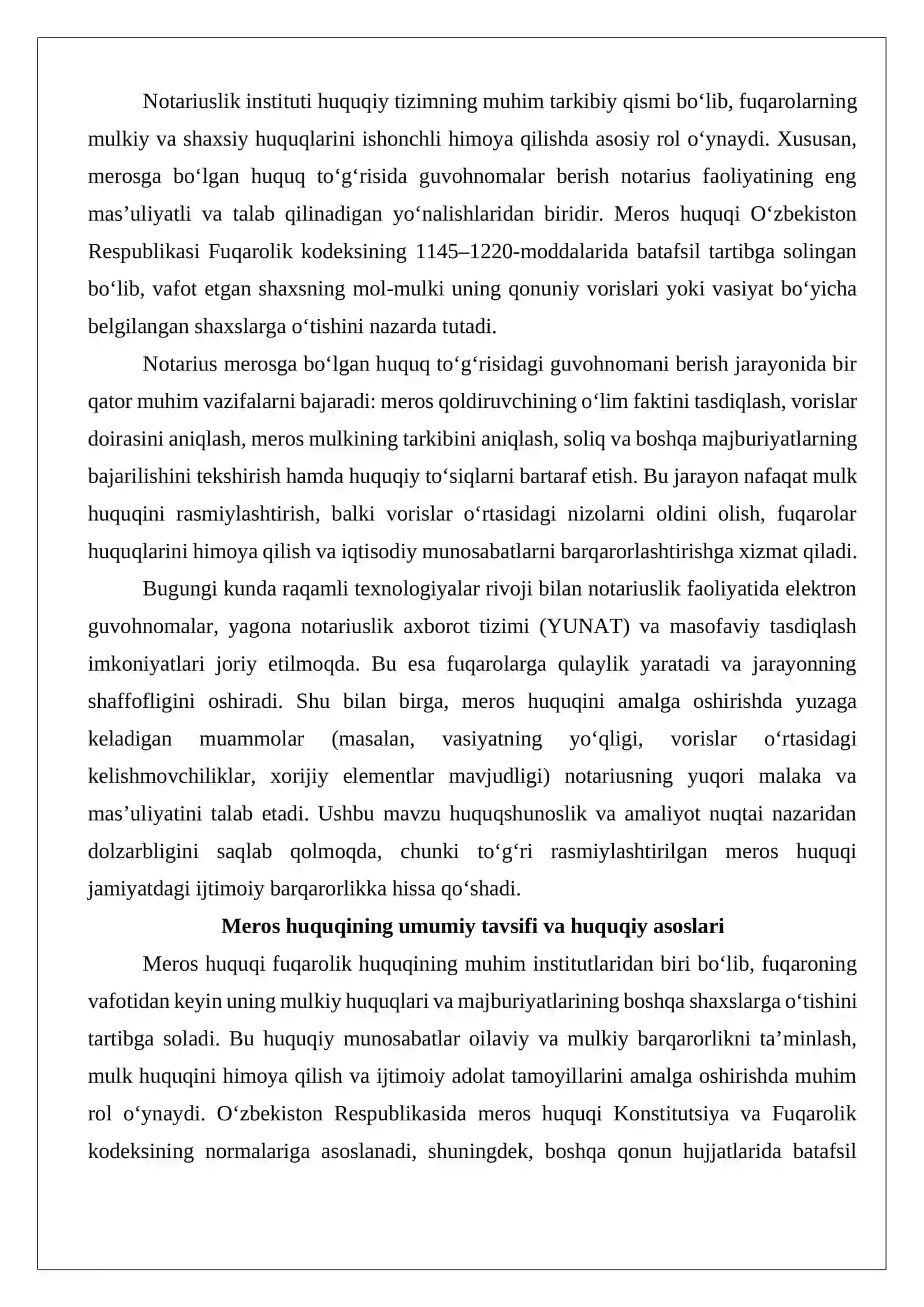 Merosga bo‘lgan huquq to‘g‘risida guvohnomalar berish 2