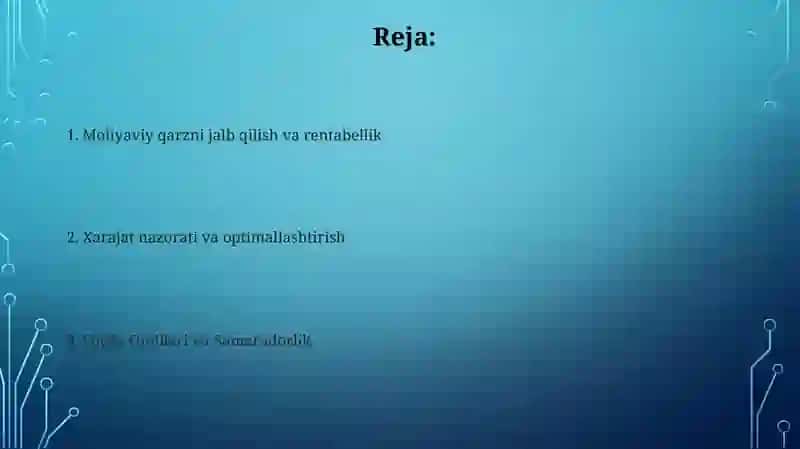 Moliyaviy bosh samaradorlikning ahamiyati va roli 2