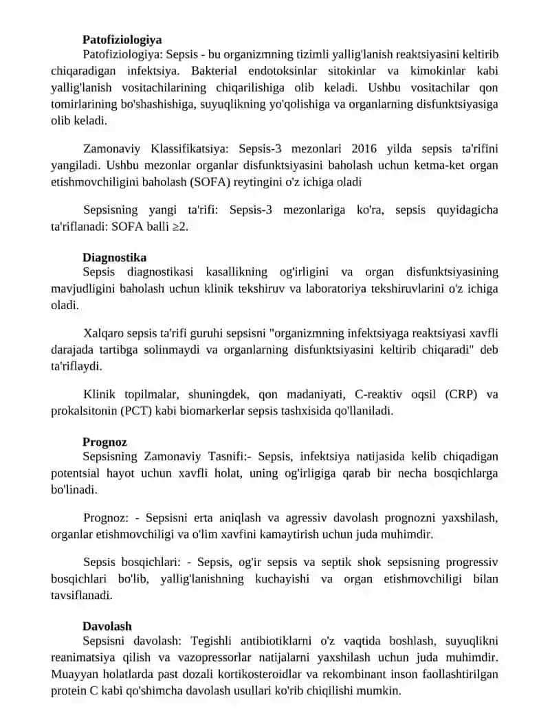Sepsisning Zamonaviy Tasnifi 2