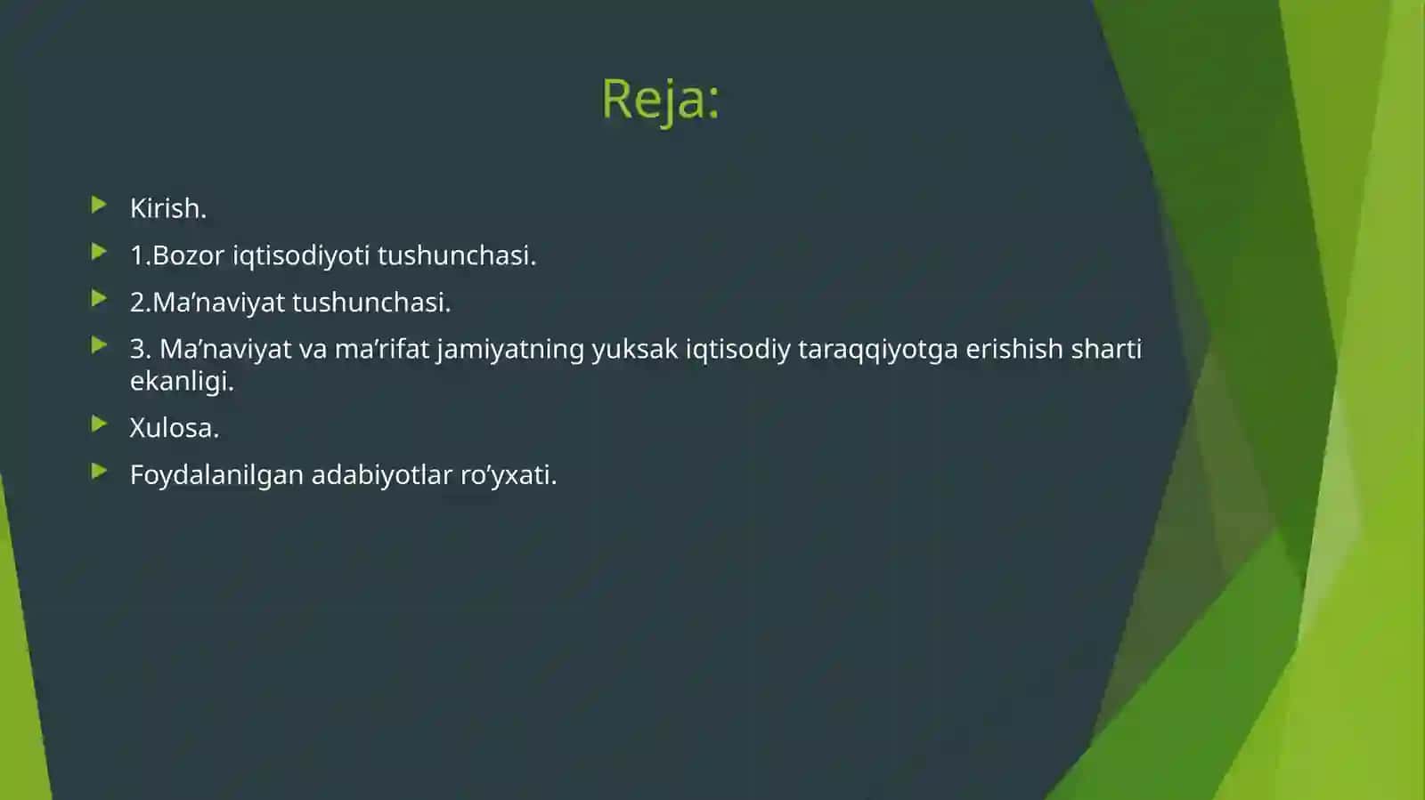 Bozor iqtisodiyoti va ma’naviyat 2