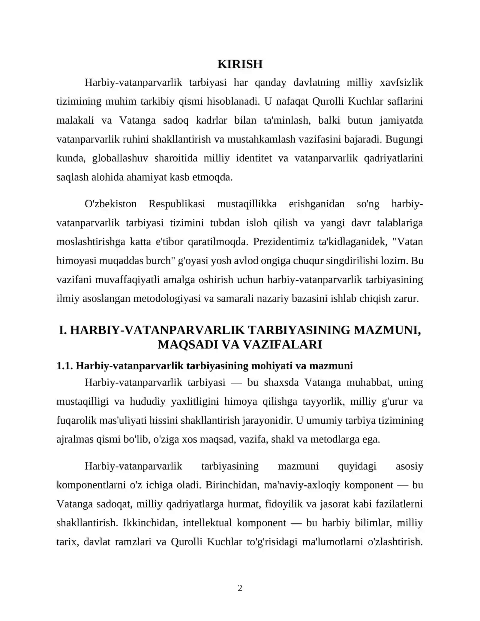 HARBIY VATANPARVARLIK TARBIYASINING METODOLOGIK VA NAZARIY ASOSLARI 2