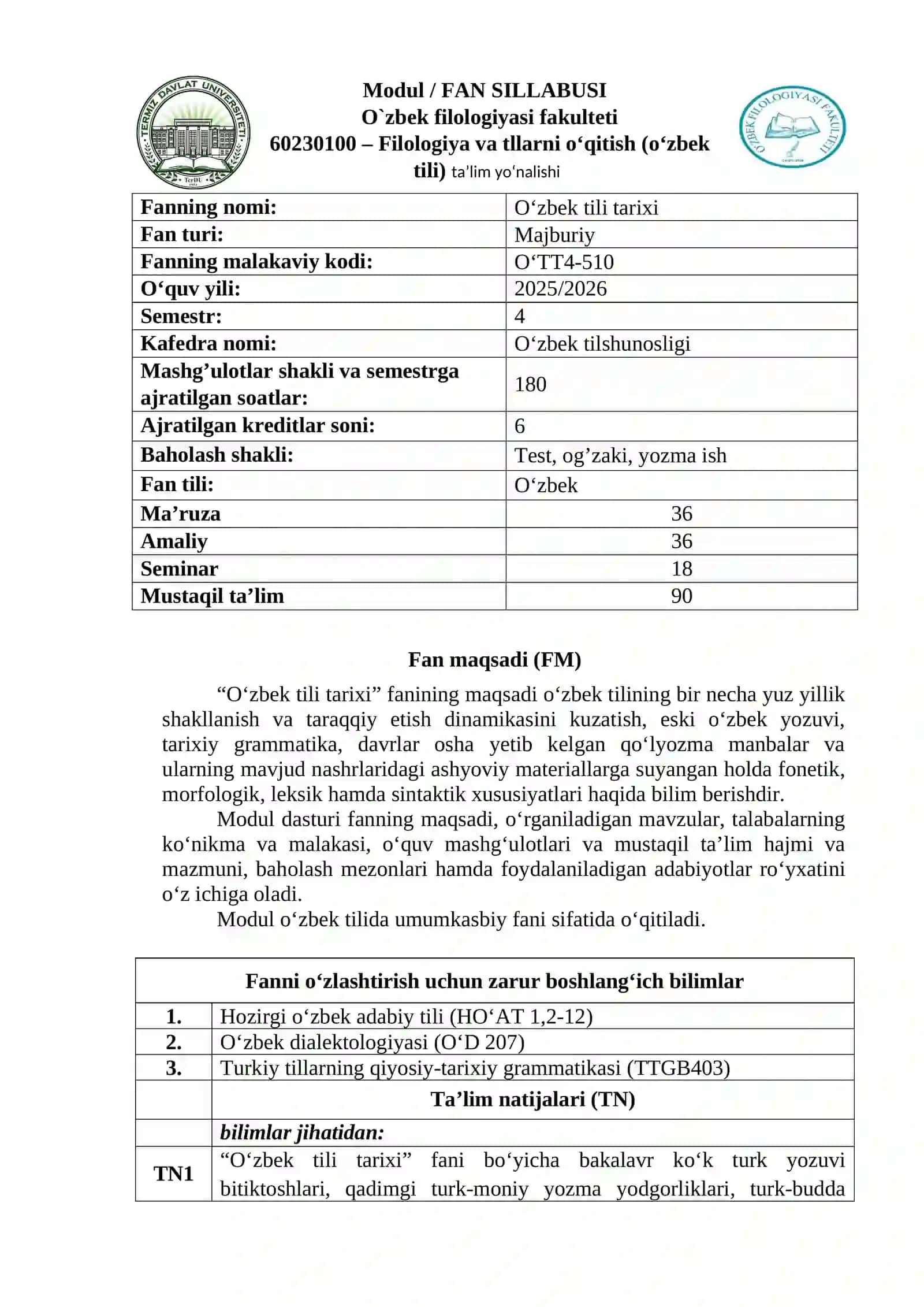 Oʻzbek tili tarixi 2
