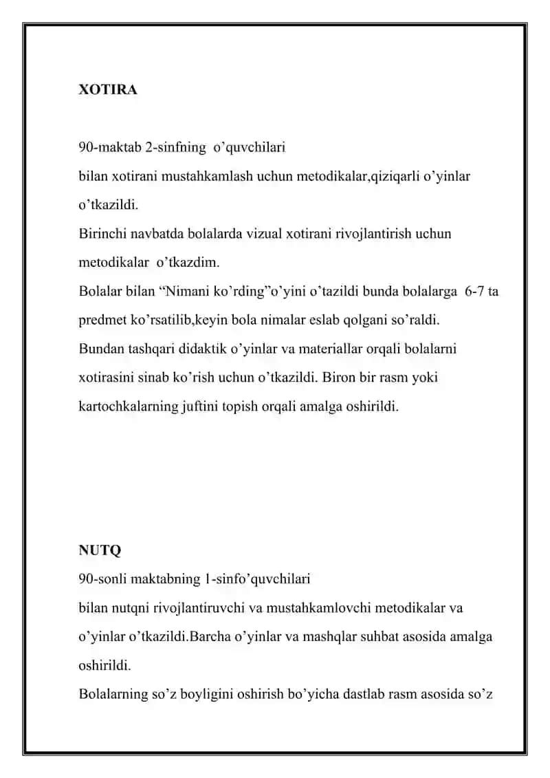 KOGNITIV JARAYONLARNI O’RGANISH BO’YICHA METODIKALAR TO’PLAMI 2
