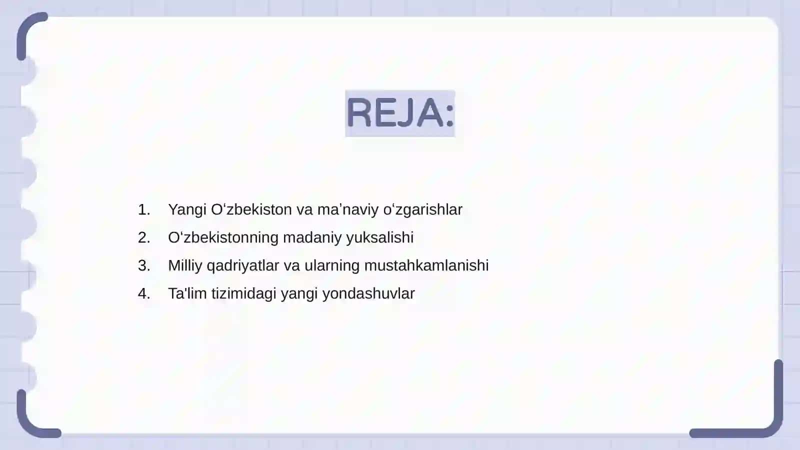 Yangi Oʻzbekistonda amalga oshirilayotgan maʼnaviy oʻzgarishlar 2