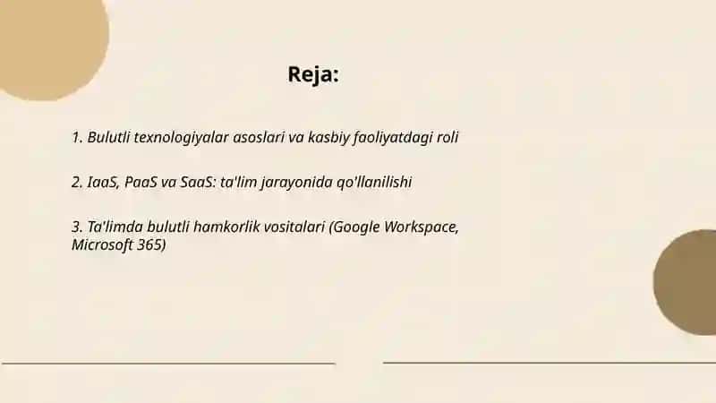 Kasbiy faoliyatda bulutli texnologiyalar va ularning ta'limiy imkoniyatlari 2