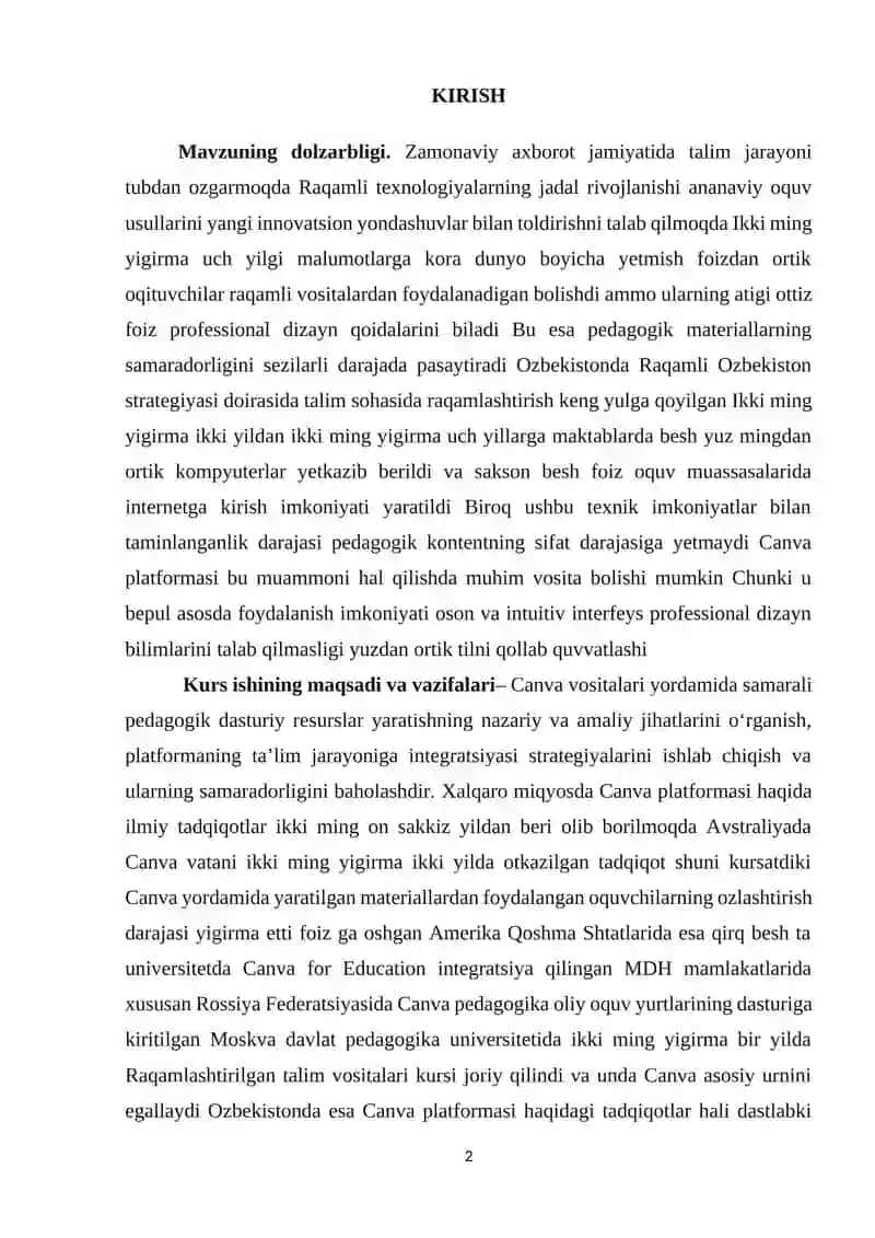 Pedagogik dasturiy vositalar yaratishda Canva imkoniyatlaridan foydalanish 2
