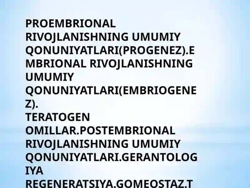 Odam Embriologiyasi 2