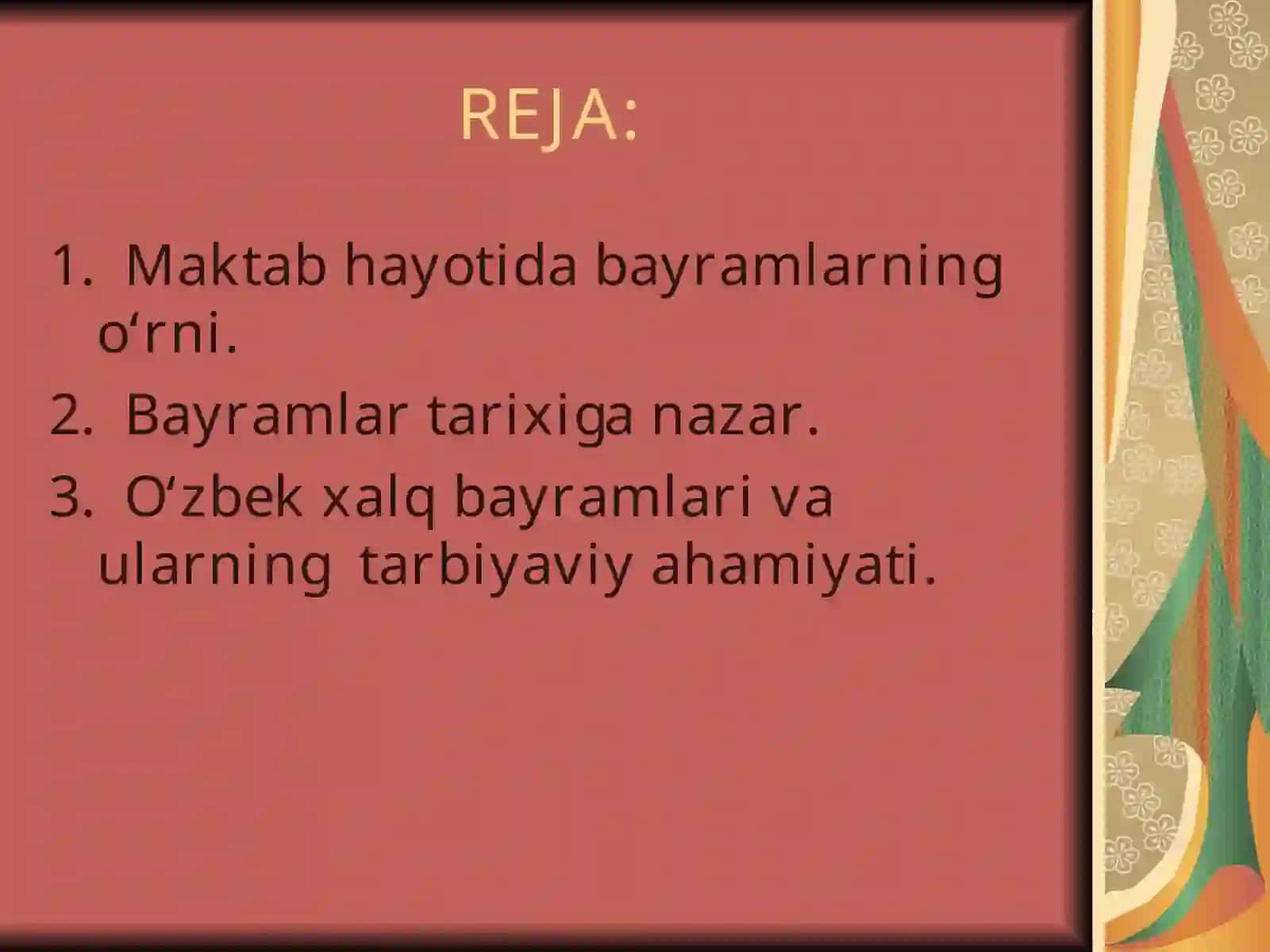 BAYRAMLAR - XALQNING SHODLIK VA XURSANDCHILIK KUNI 2