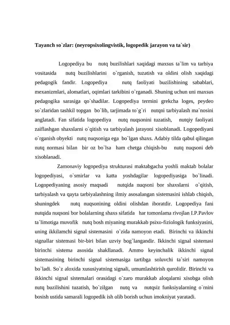 Logopediya fanining maqsad va vazifalari 2