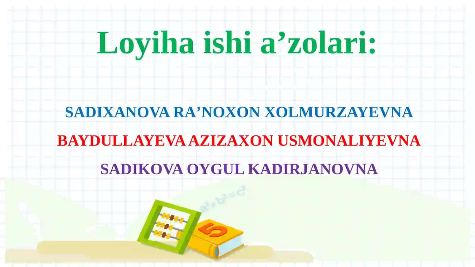 BOSHLANG'ICH SINFLARDA MATEMATIKA FANINI O'QITISH METODIKASI 2