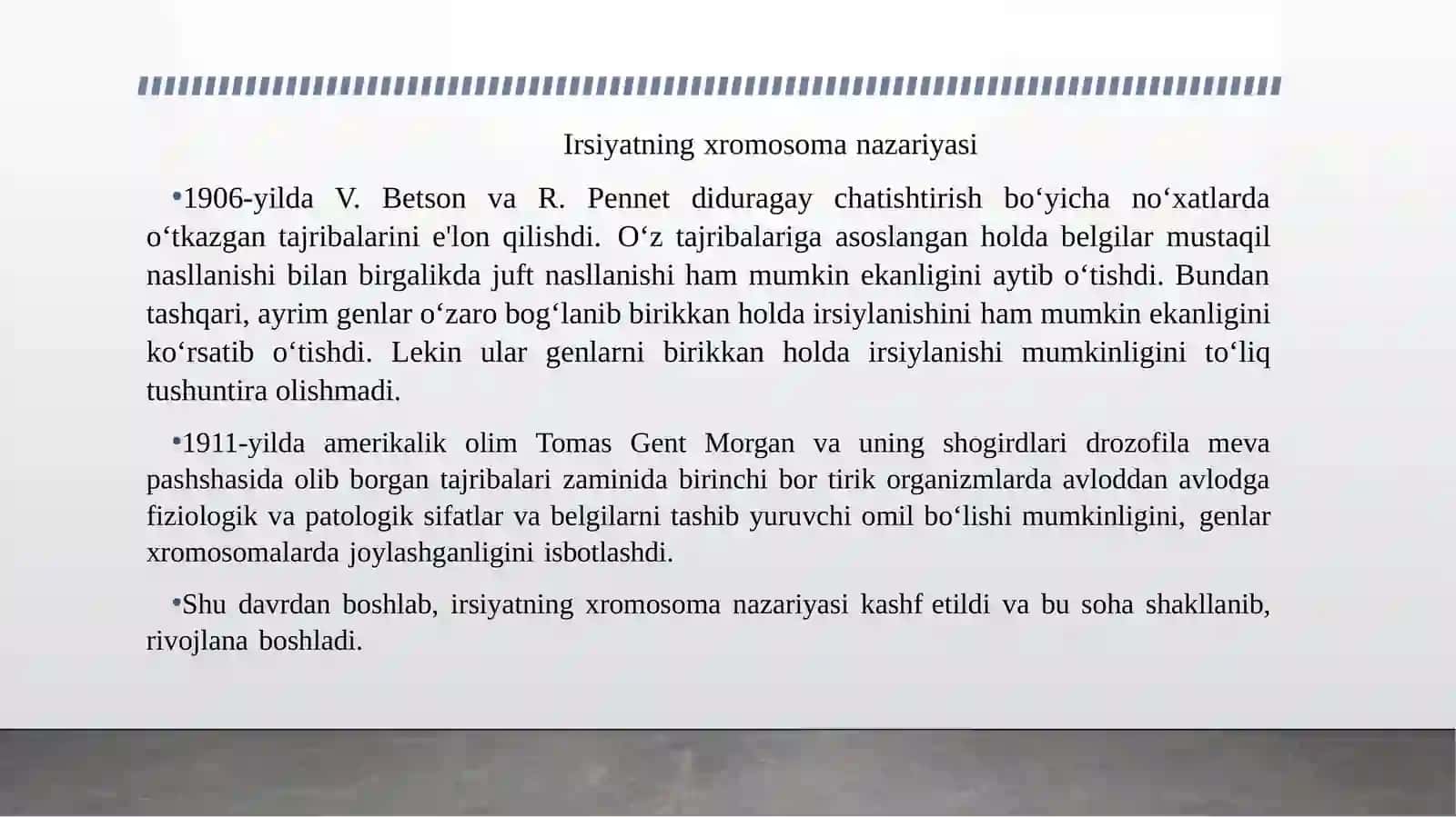Irsiyatning xromosoma nazariyasi 2