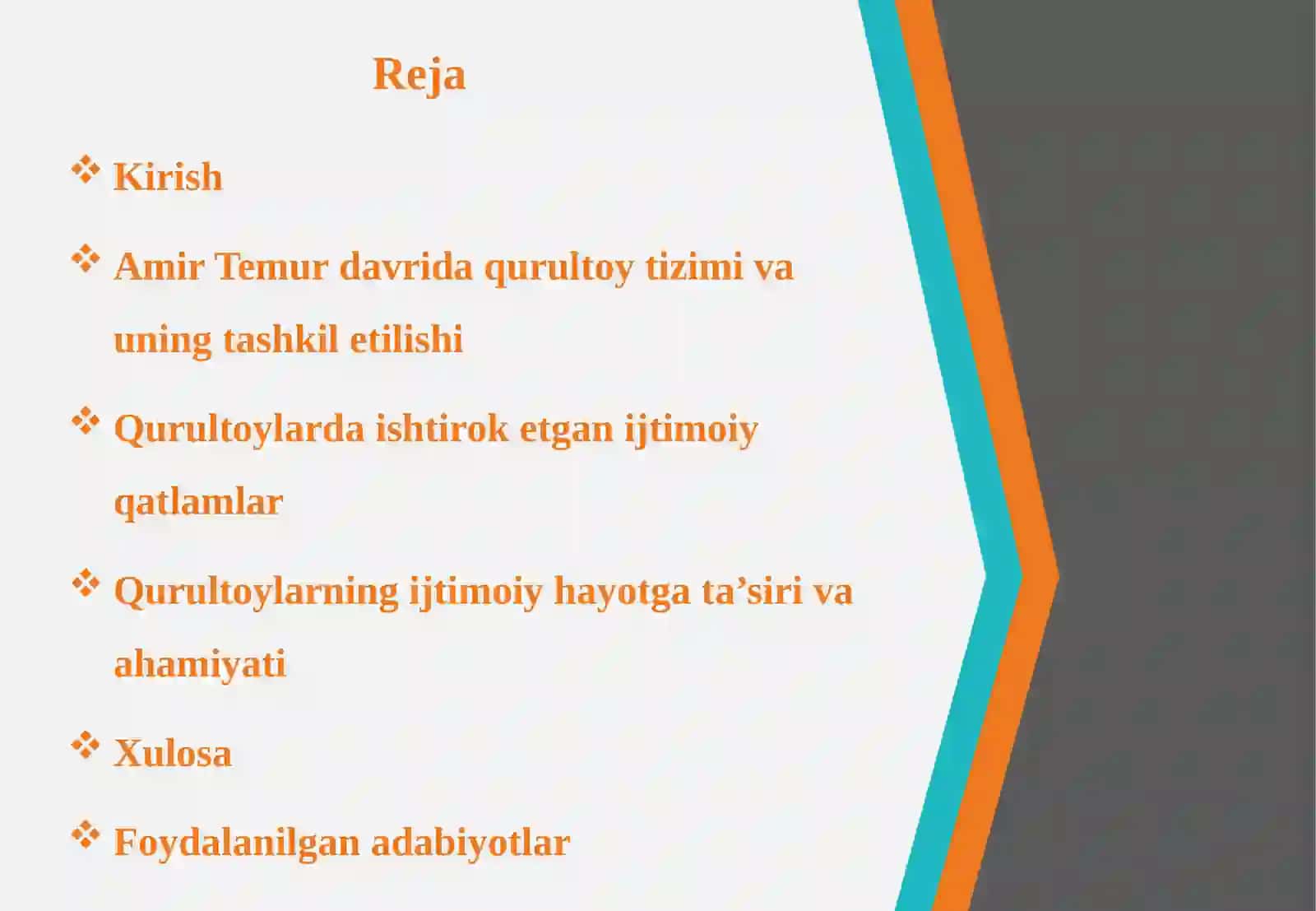 Amir Temur davri qurultoylarida ijtimoiy qatlam vakillarining ishtiroki 2