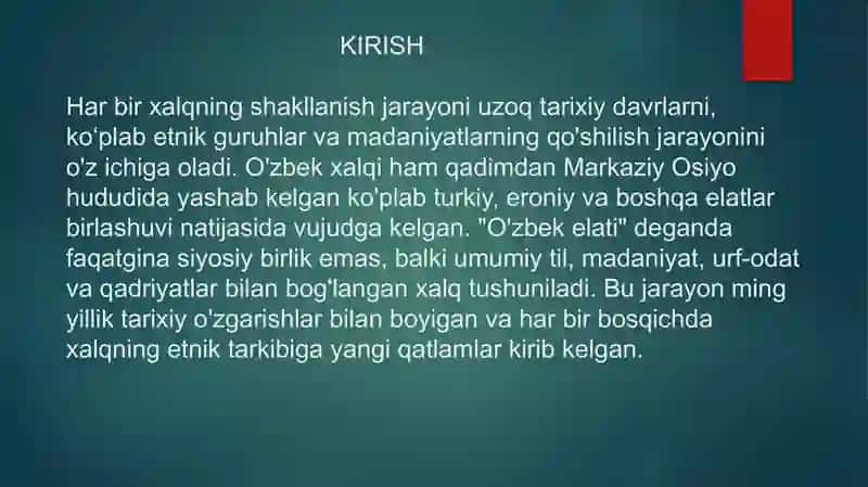 O'zbek elatining ilk ajdodlari 2