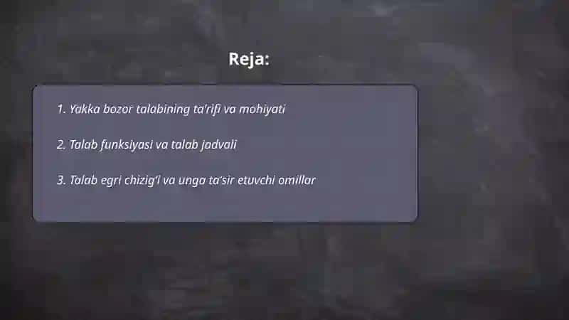 Yakka bozor talabi 2