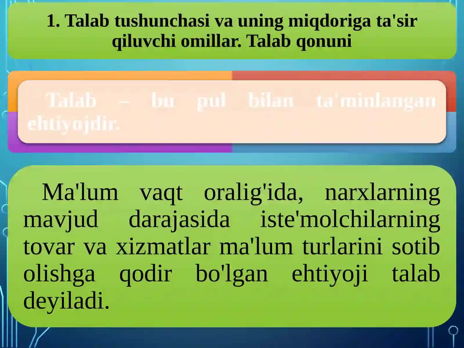TALAB VA TAKLIF, BOZOR MUVOZANATI 2