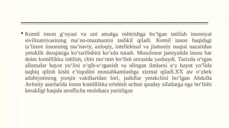 ABDULLA AVLONIYNING KOMIL INSON HAQIDAGI QARASHLARI 2