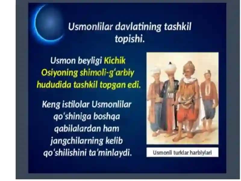 USMONIYLAR IMPERIYASINING TASHKIL TOPISHI 2