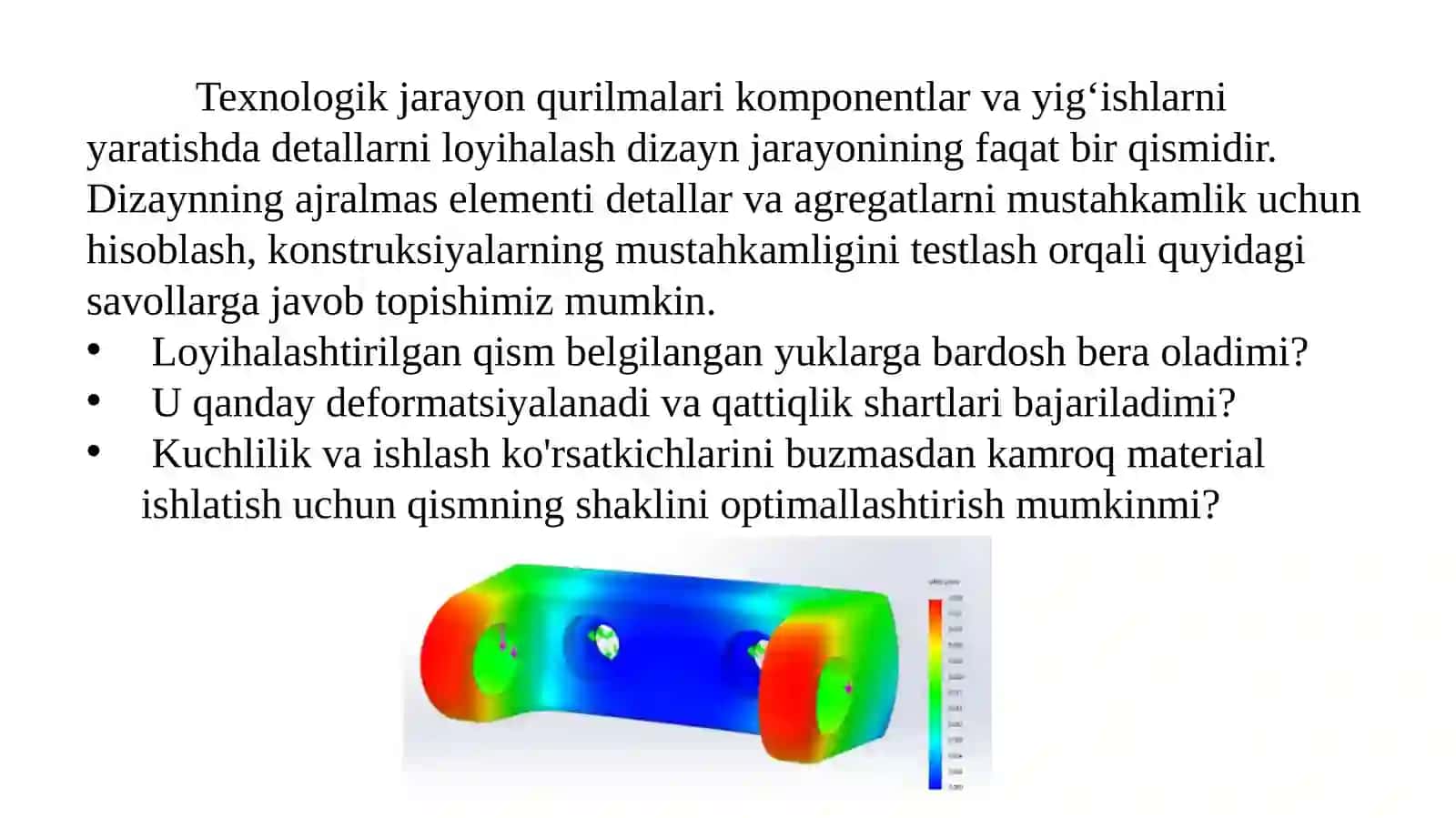SolidWorks Dizaynning Mustahkamligi 2