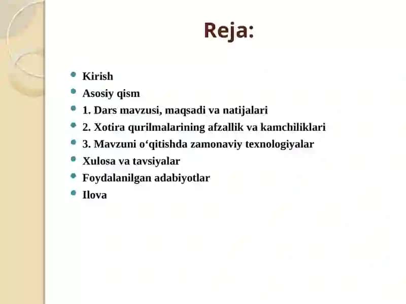 Dars ishlanma slayd holatida 2