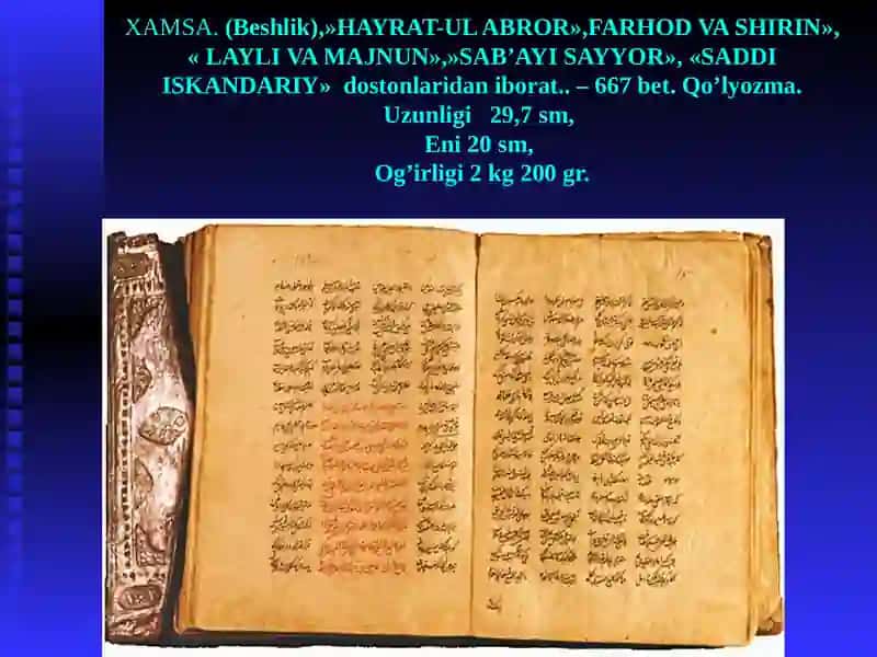 ALISHER NAVOIY XAMSA 2