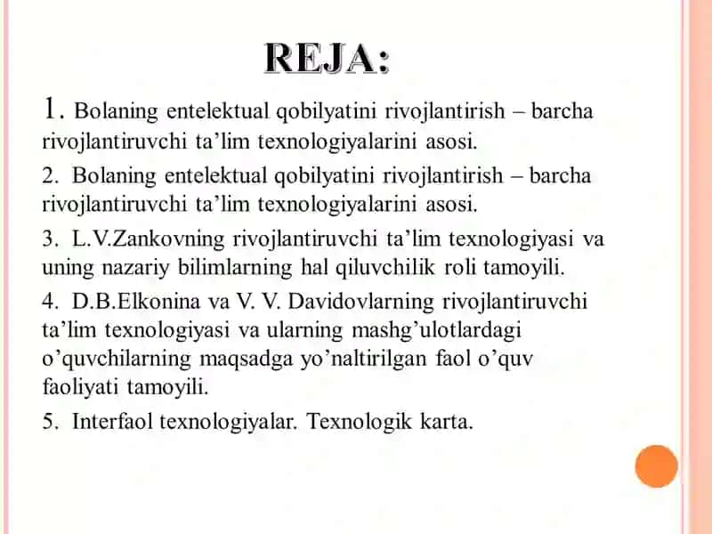 Rivojlantiruvchi ta’lim texnologiyalari 2